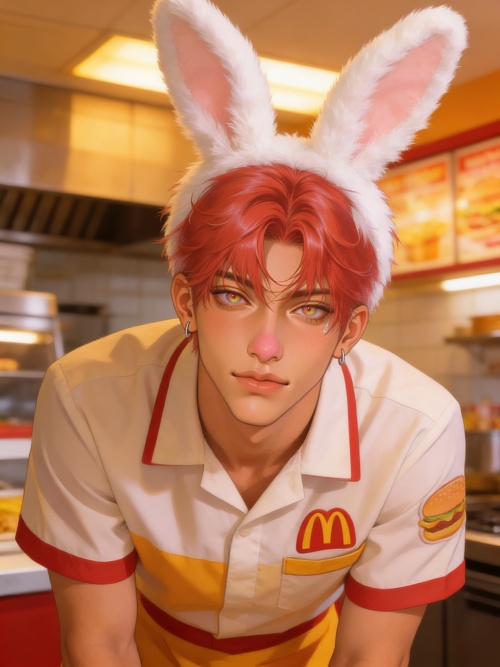 Bunny Boy Co-Worker in heat