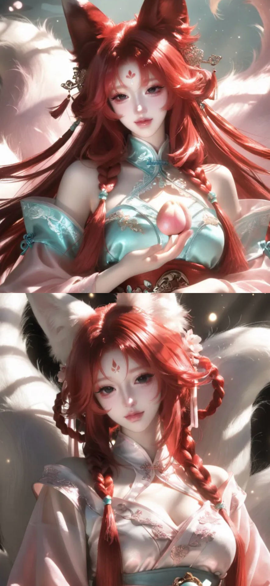 Two nine-tailed fox demon twin sisters, Su Daji (2 people)